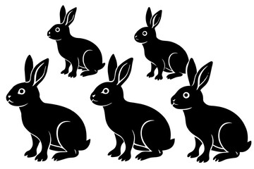 rabbit silhouette vector illustration