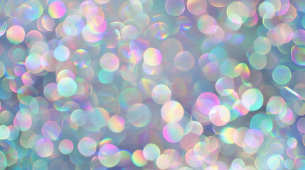 Fluorescent holographic bokeh lights rainbow colors spectrum creating dreamy blurred background
