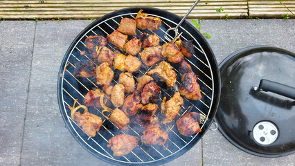grilled chicken wings, delicious barbecue 