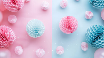 Floating Paper Decorations in Pastel Colors for Party Setup