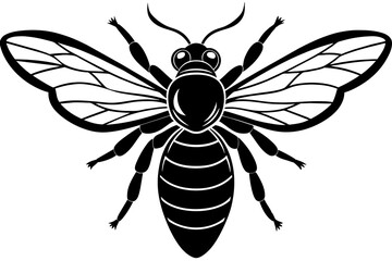 bee silhouette vector illustration