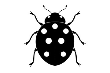 ladybird insect silhouette vector illustration