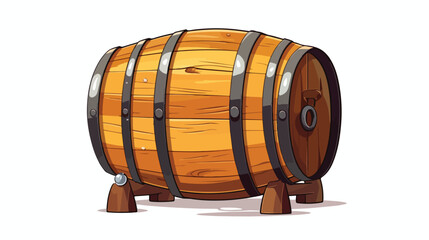 Wooden barrel with tap sketch style vector illustration