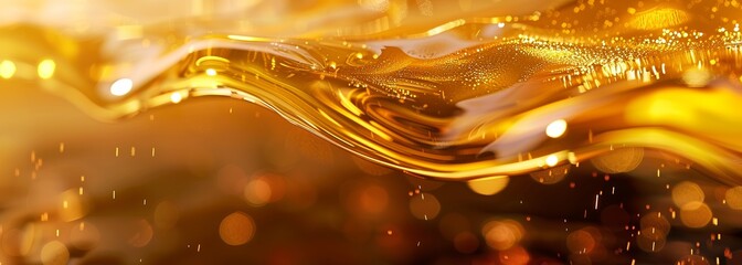 Obraz premium Flowing liquid gold background