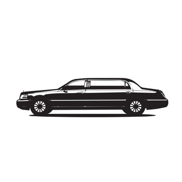 recommend clip art: Limousine in cartoon, doodle style . Image for t-shirt, web, mobile apps and ui. Isolated 2d vector illustration in logo, icon, sketch style, Eps 10, black and white. AI Generative