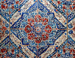 Traditional Turkish Ottoman ceramic tiles, Floral Patterns