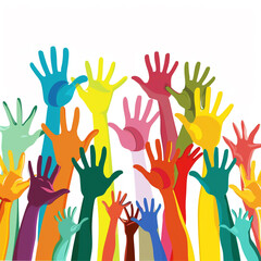 Fototapeta premium A group of people are holding hands together. Concept of unity and togetherness 