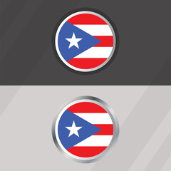 Obraz premium Vector Puerto Rico Round Flag Template