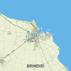 Brindisi, Italy map poster art