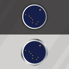 Vector Alaska Round Flag Template