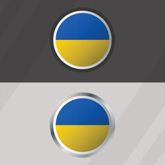 Vector Ukraine Round Flag Template