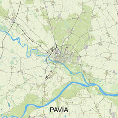Pavia, Italy map poster art
