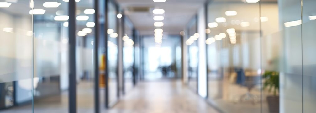 Empty office worksplace. Office interior business workspace. Blurred background