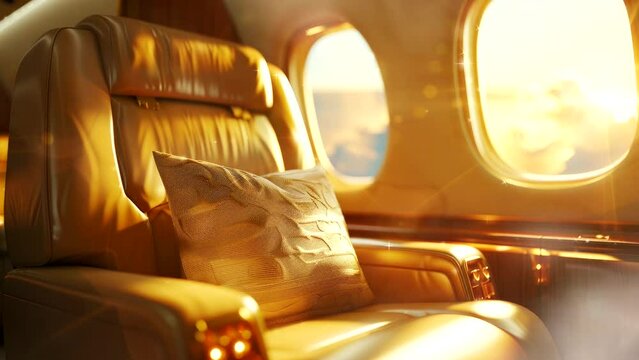 interior luxury private jet video looping background