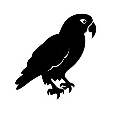 recommend clip art: Black Color Silhouette of a Parakeet: Clean