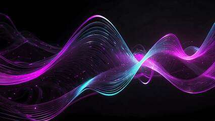 Futuristic silver and magenta quantum waves, representing data entanglement