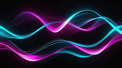 Futuristic cyan and magenta digital lights wave, perfect for vibrant event designs