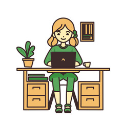 woman working on computer