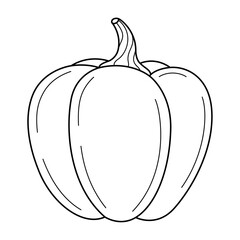 Hand Drawn pumpkin line art. Pumpkin doodle icon. Black and white Pumpkin vector illustration. Perfect For Poster, Greeting Card, Coloring page for kids and adults. 