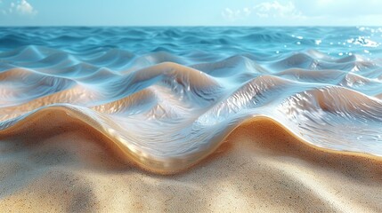 Fototapeta premium Marine Mirage: Abstract Depiction of Seaside Sands and Waves