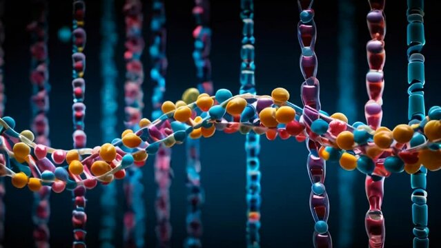 DNA Methylation Markers Linked to Schizophrenia in Newborns. Concept Genetics, Schizophrenia,Newborns, DNA Methylation, Biomarkers. seamless overlay 4k virtual video animation background