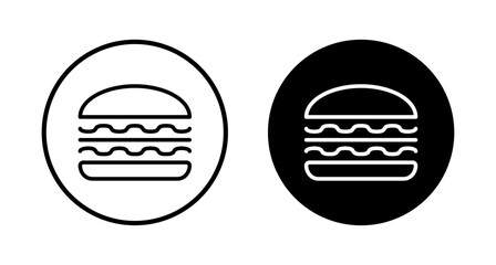 Hamburger icon vector isolated on white background. Burger and hamburger icon. Fast food vector icon
