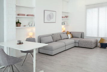 Comfortable furniture and accessories in stylish living room