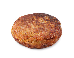 Tasty fried vegetarian cutlet isolated on white