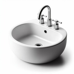 Fototapeta premium White sink isolated on a white background