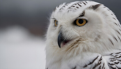 Obraz premium closeup of a snowy owl