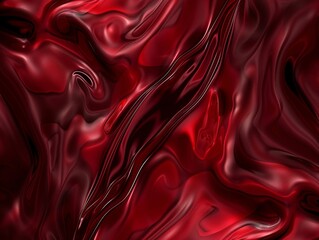 Obraz premium Dark red liquid, fluid, silky texture with shimmer and shine. 