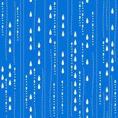 Fototapeta premium Raindrop Blue Drizzle Symphony Vector Pattern