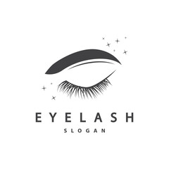 Eyelash Logo, Simple Design for Women's Care Beauty Business Brand Illustration Template