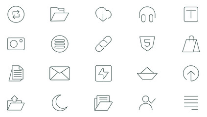 Fototapeta premium Growth and success line icons collection. Business, grow, achievement, aim, motivation outline icon pack. Thin outline icons vector