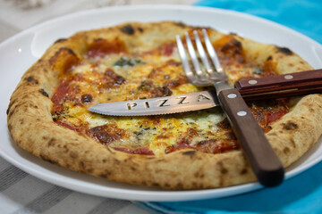 Traditional artisanal pizza with long-maturing dough