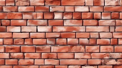 Obraz premium Realistic flat illustration of a detailed red brick wall texture with high definition quality.