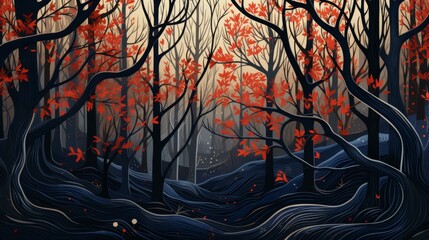 Engaging woodcut illustrations with vibrant colors and detailed textures.