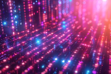 Fototapeta premium Digital Binary Technology Background created with Generative AI