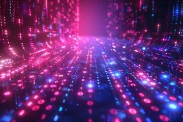 Digital Binary Technology Background created with Generative AI