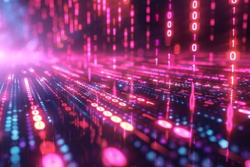 Obraz premium Digital Binary Technology Background created with Generative AI