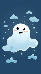 Obraz premium Cute cartoon ghost