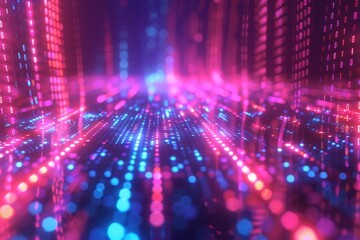 Obraz premium Digital Binary Technology Background created with Generative AI