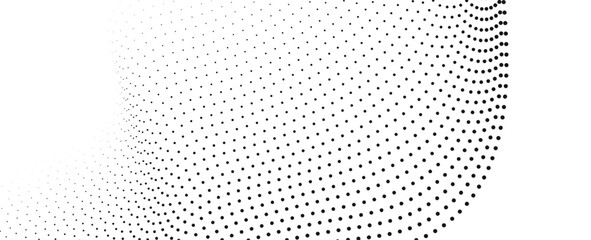 Gray and white color tone dotted lines banner, background. Black and white halftone effect perspective background. Ideal for cover, poster, flyer, banner, website. vector illustration