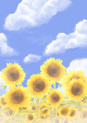 sunflowers on sky