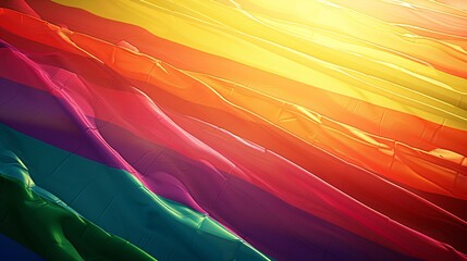 waving rainbow flag for LGBT community, unity in diversity of Lesbian, Gay, Transgender, Queer