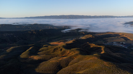 Morning Fog over Santa Clarita Valley, Los Angeles County, California 