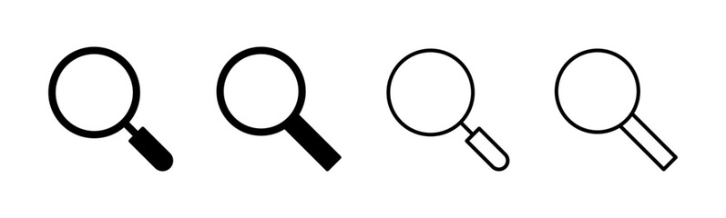 Search icon set. search magnifying glass icon