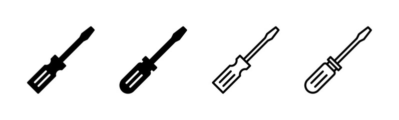 Screwdriver icon set. tools icon vector