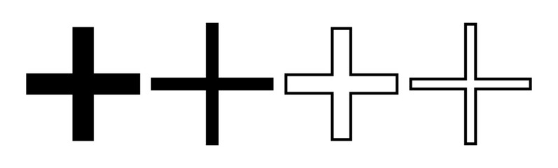 Fototapeta premium Plus Icon set. Add plus icon