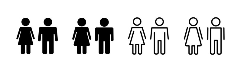 Man and woman icon set. male and female symbol